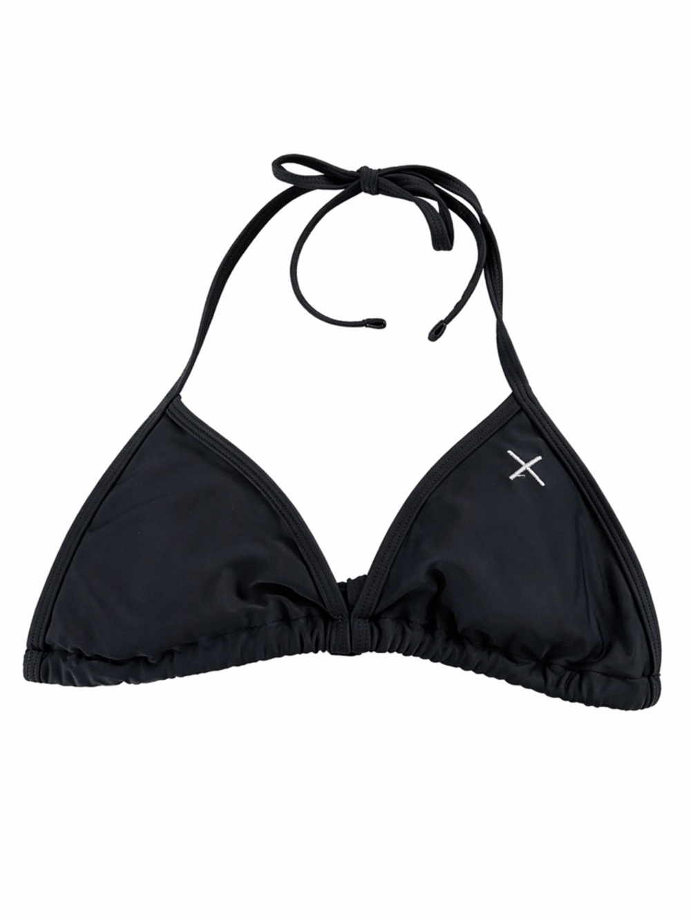 Boutine LA Black Triangle Bikini Top Size M Halter Minimal Logo